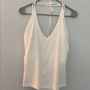 Old Navy Cream Ribbed Halter Top